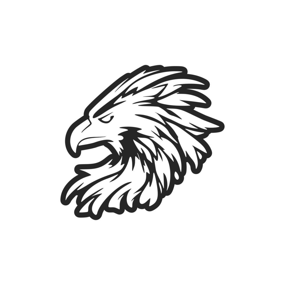 un en forma de águila logo con negro y blanco colores. vector