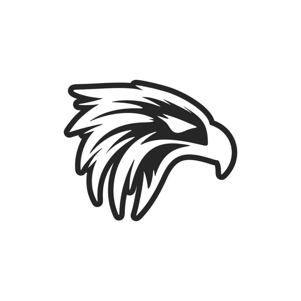 un blanco y negro águila logo en vector formato.