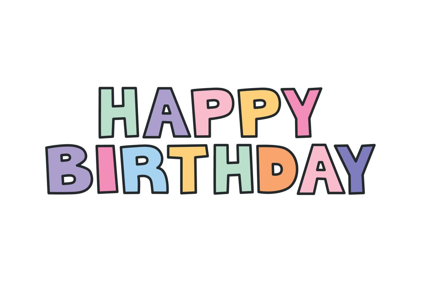 happy birthday lettering 21396024 Vector Art at Vecteezy