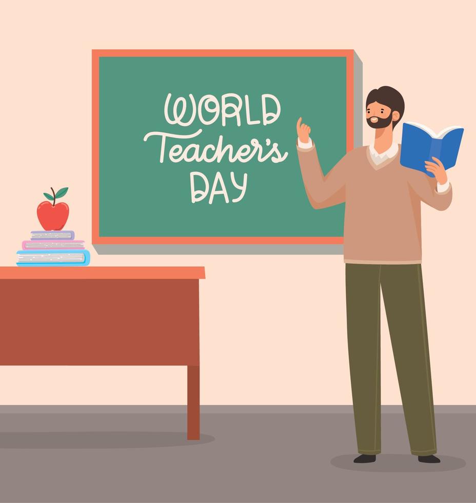 happy teachers day poster vector