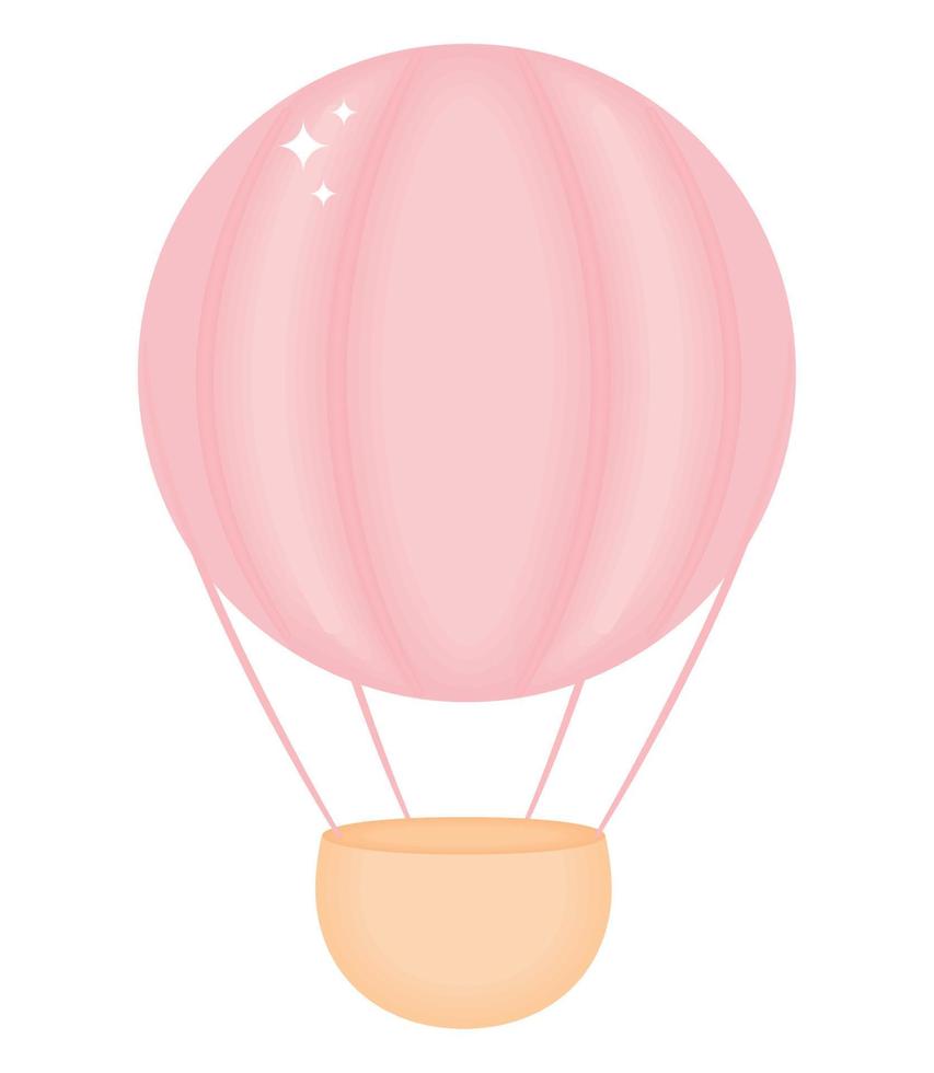 pink hot air balloon vector