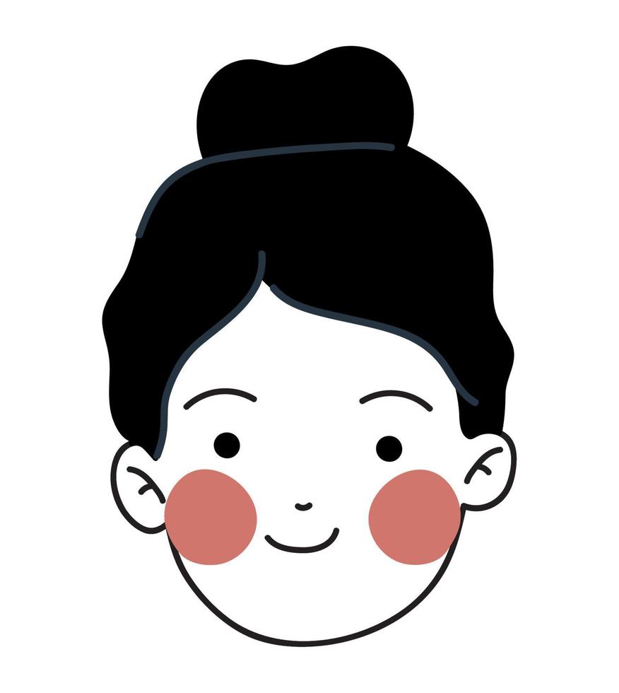 happy woman face vector