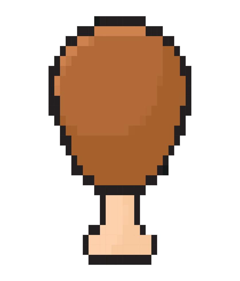 pixelated chicken leg vector