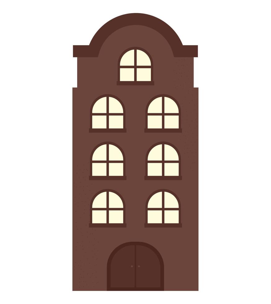 flat brown building vector