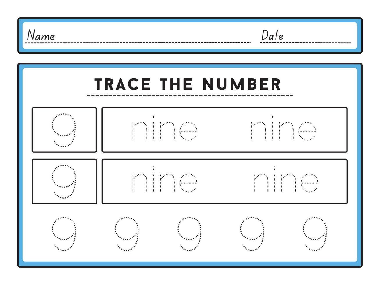 Number tracing worksheets and tracing activity book for kids The