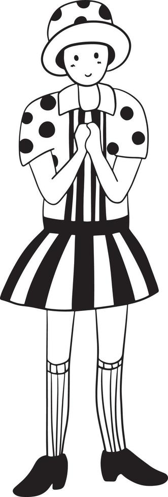 estudiante trenza dibujos animados garabatear kawaii anime colorante paginas linda ilustración clipart personaje chibi manga cómic dibujo patinar vector