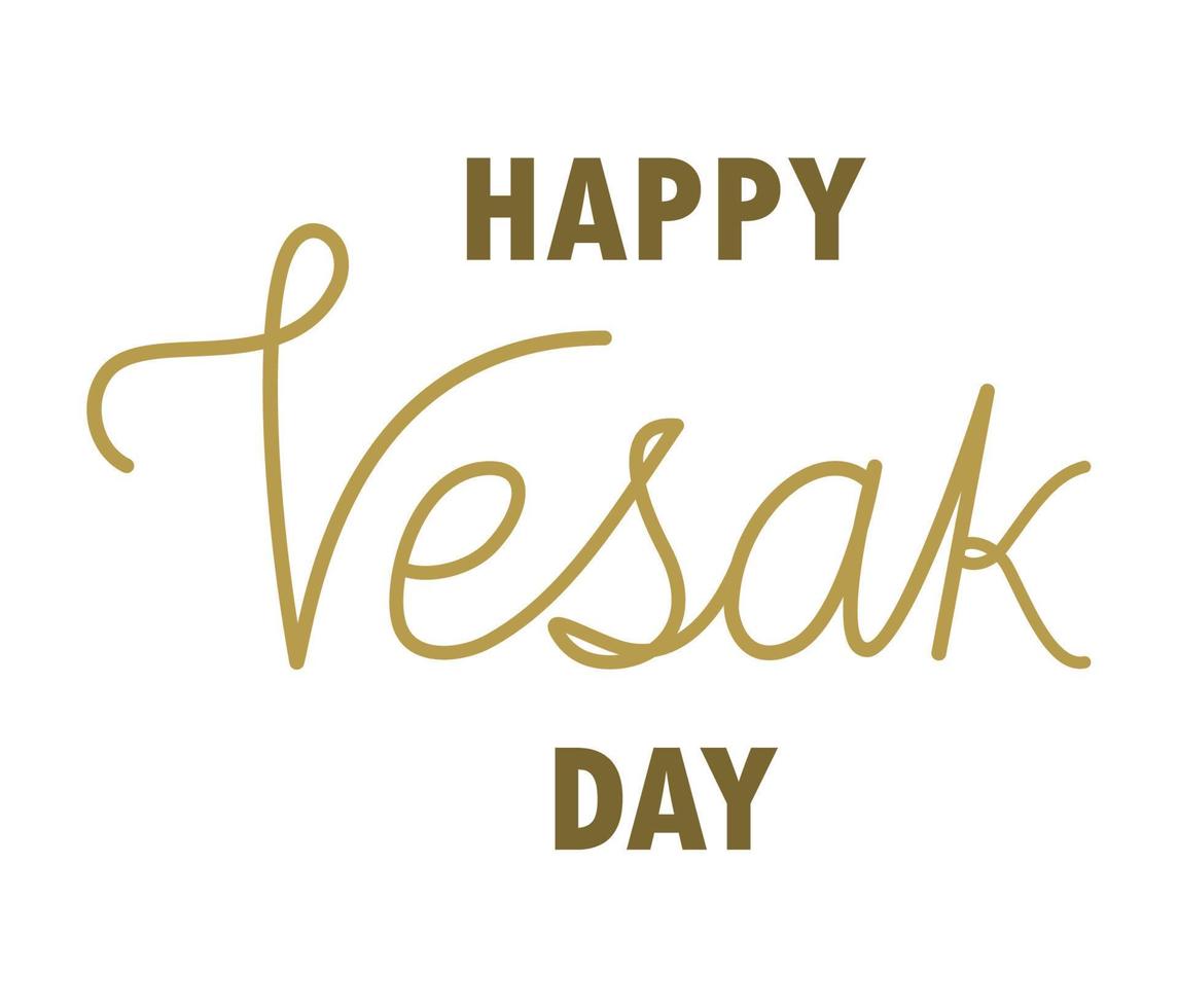 happy vesak day lettering vector