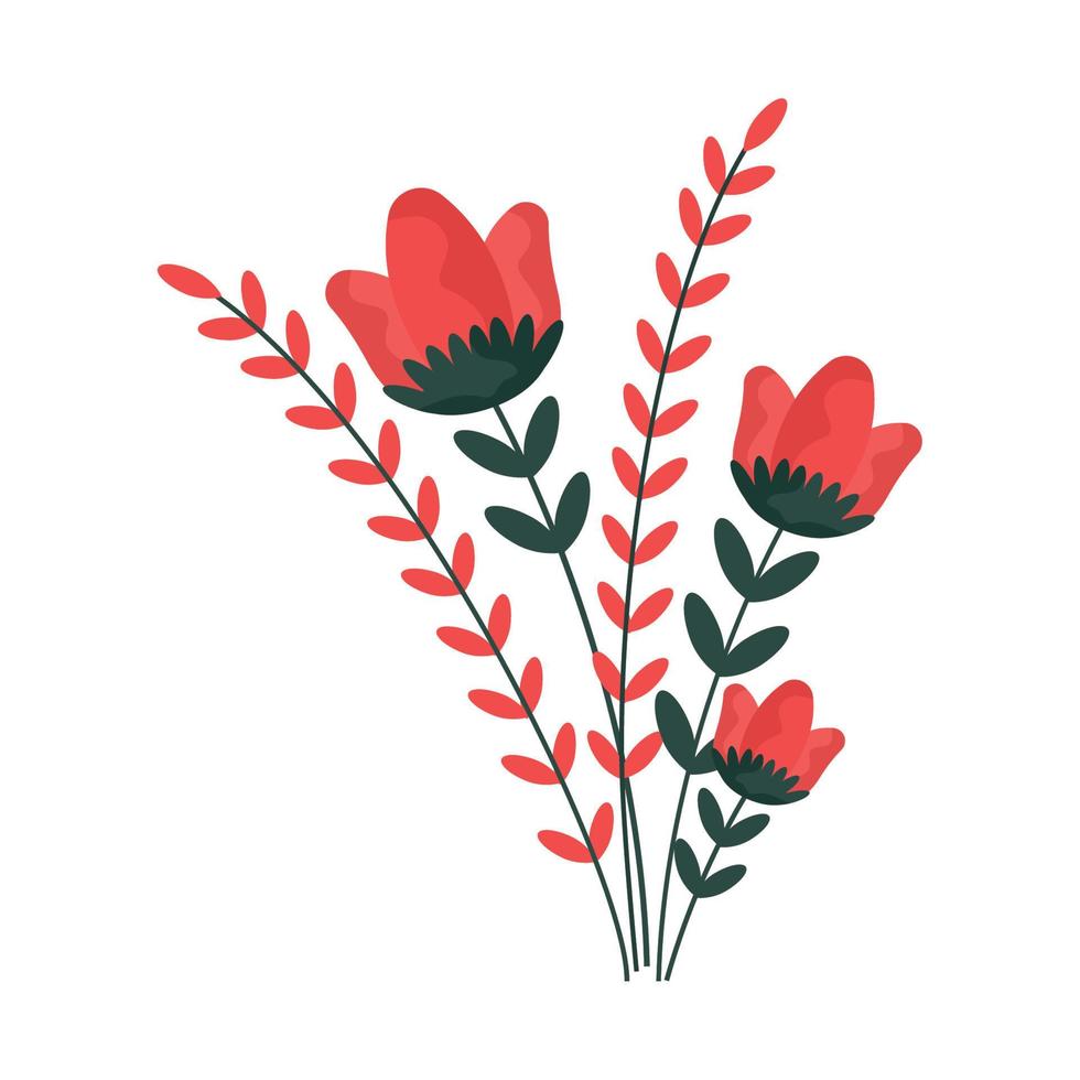 red roses bouquet vector