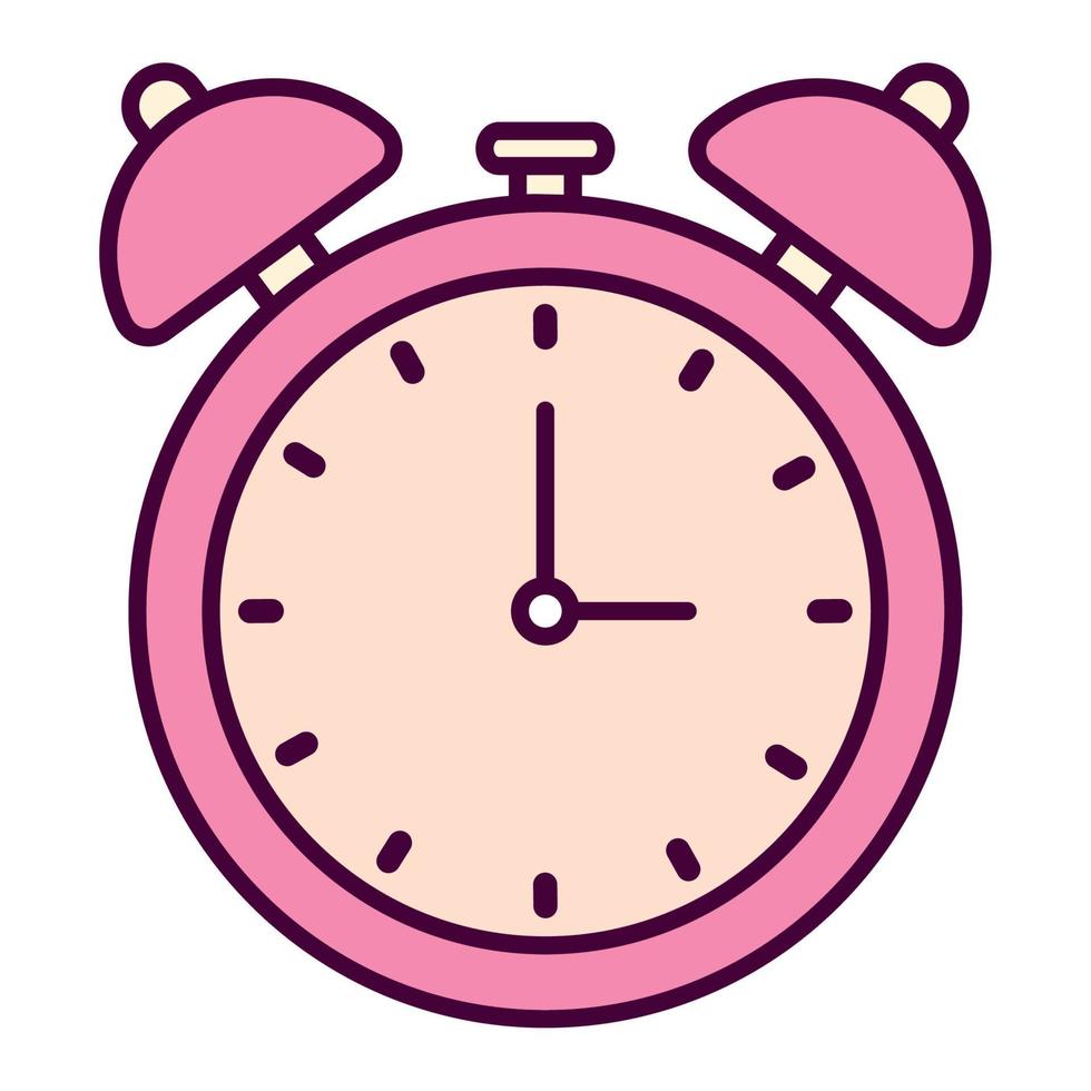 pink alarm clock vector