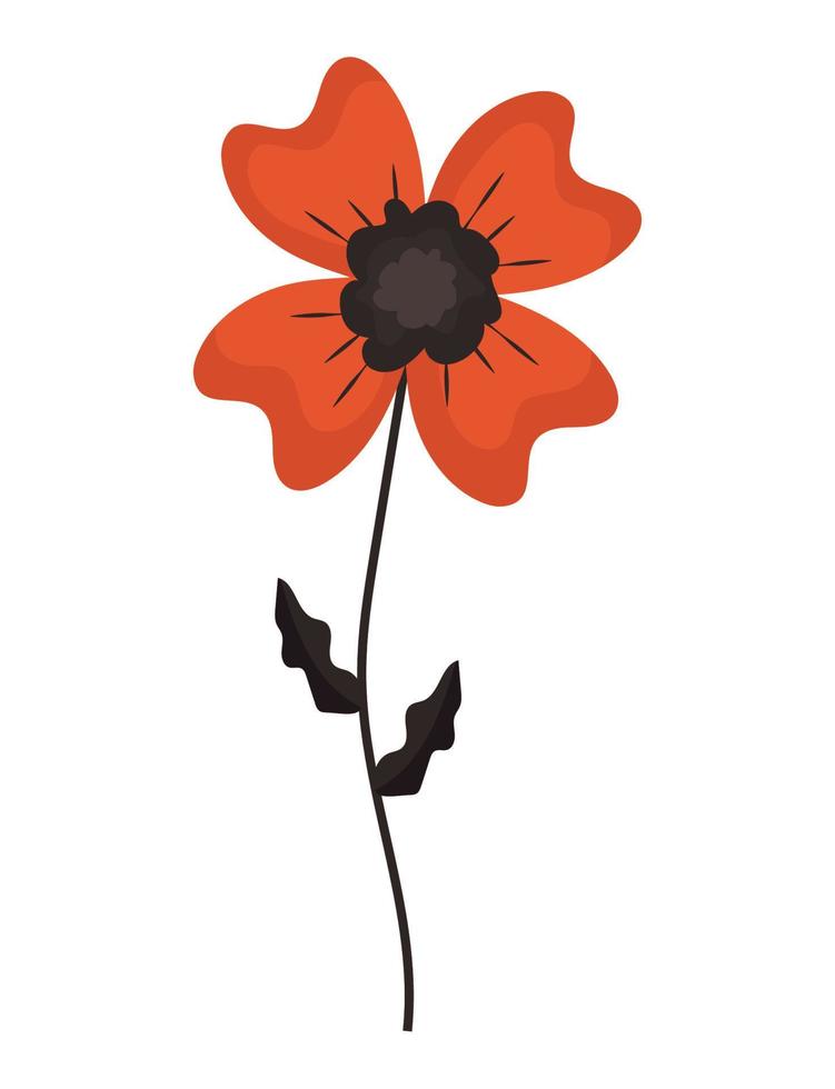 red flower design vector