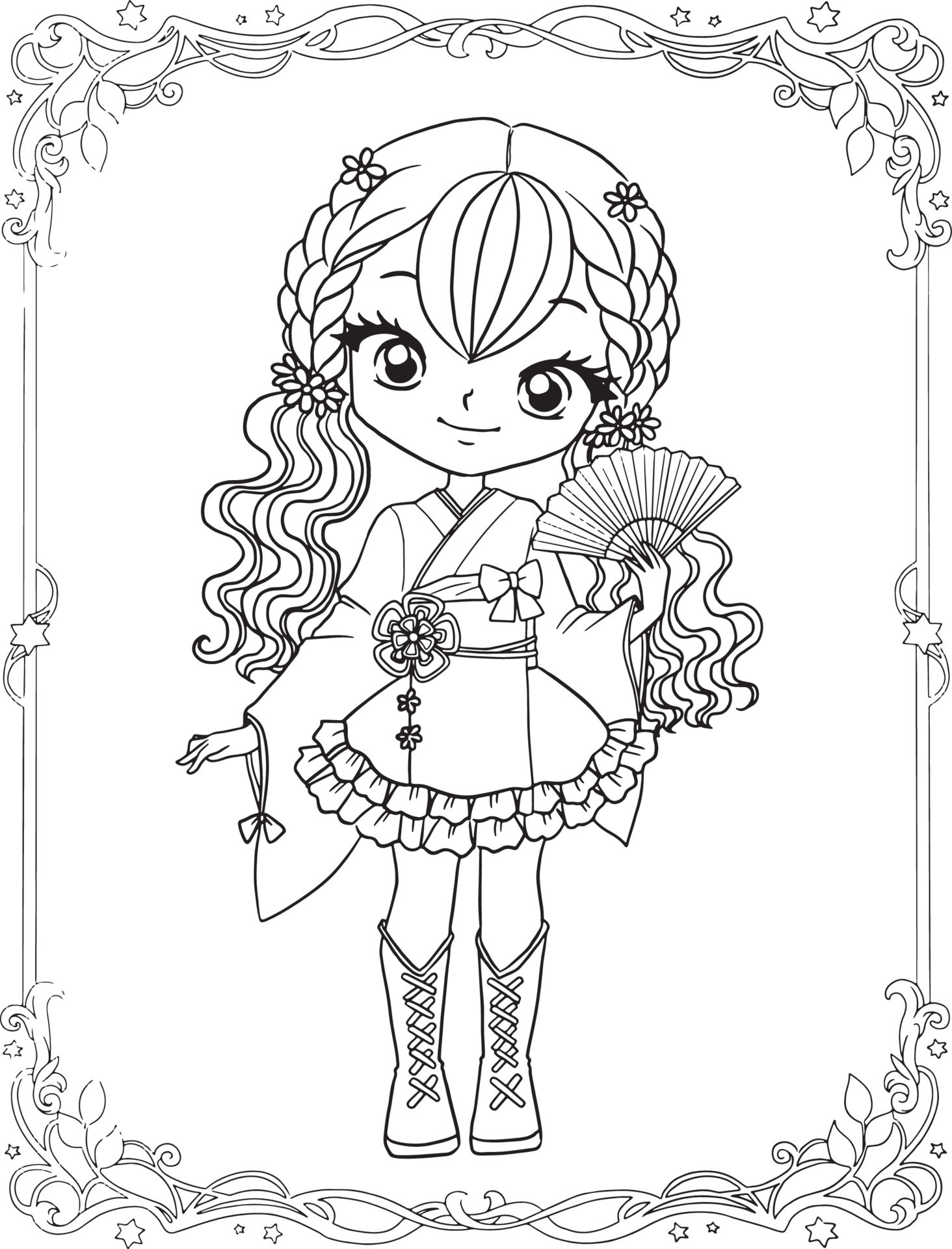 Girl cartoon doodle kawaii anime coloring page cute illustration drawing  clip art character chibi manga comic 15501581 Vector Art at Vecteezy