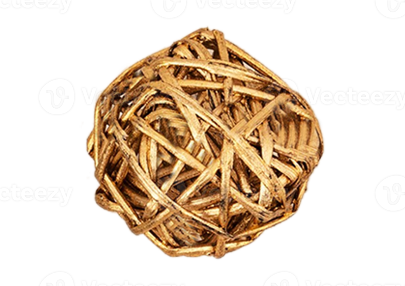 Golden decoration ball isolated on a transparent background png