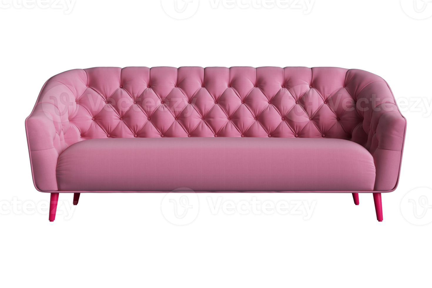 Pink sofa isolated on a transparent background png