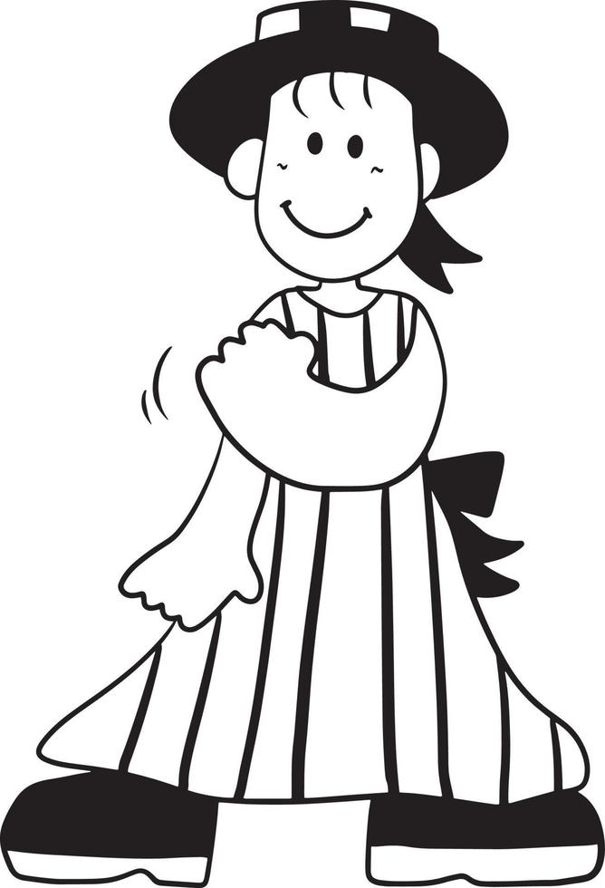 Girl cartoon doodle kawaii anime coloring page cute illustration clipart character chibi manga comic drawing line art free download vector