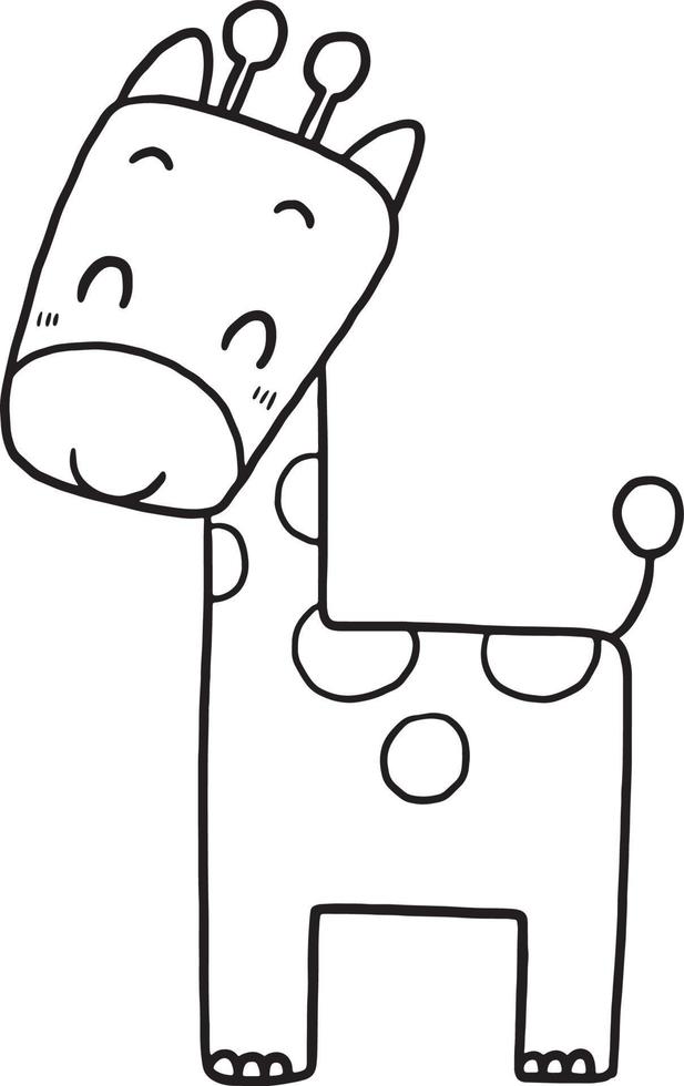 jirafa animal dibujos animados garabatear kawaii anime colorante página linda ilustración dibujo acortar Arte personaje chibi manga cómic vector