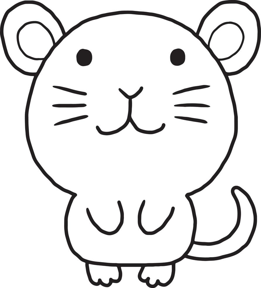 rata animal dibujos animados garabatear kawaii anime colorante paginas linda ilustración clipart personaje chibi manga cómic dibujo gratis descargar vector