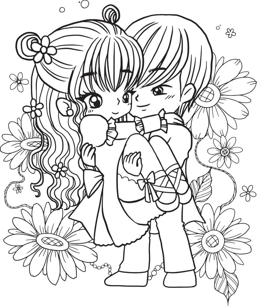 lover wedding cartoon doodle kawaii anime coloring page cute illustration clipart character chibi manga comic drawing line art free download png image vector