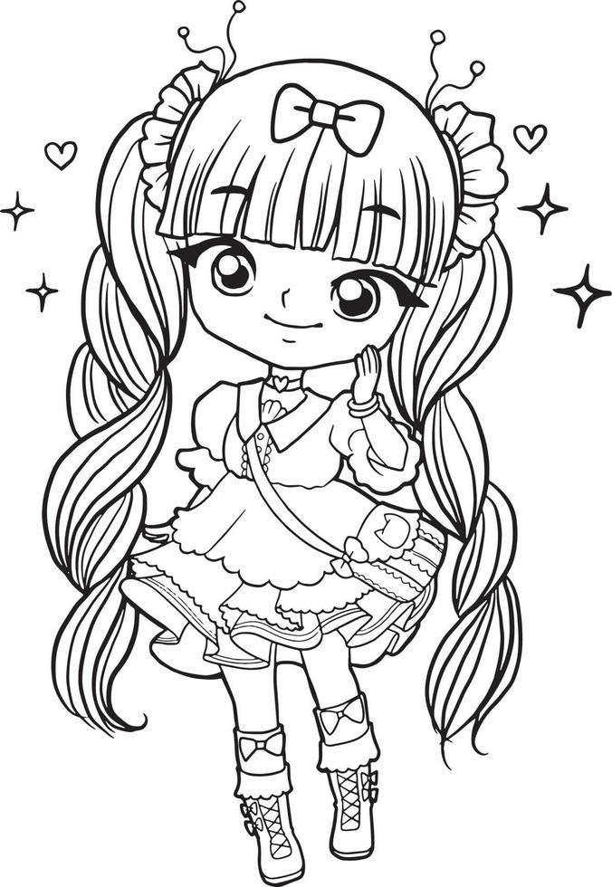 Cartoon doodle kawaii anime coloring page cute illustration clipart character chibi manga comic drawing line art free download vector