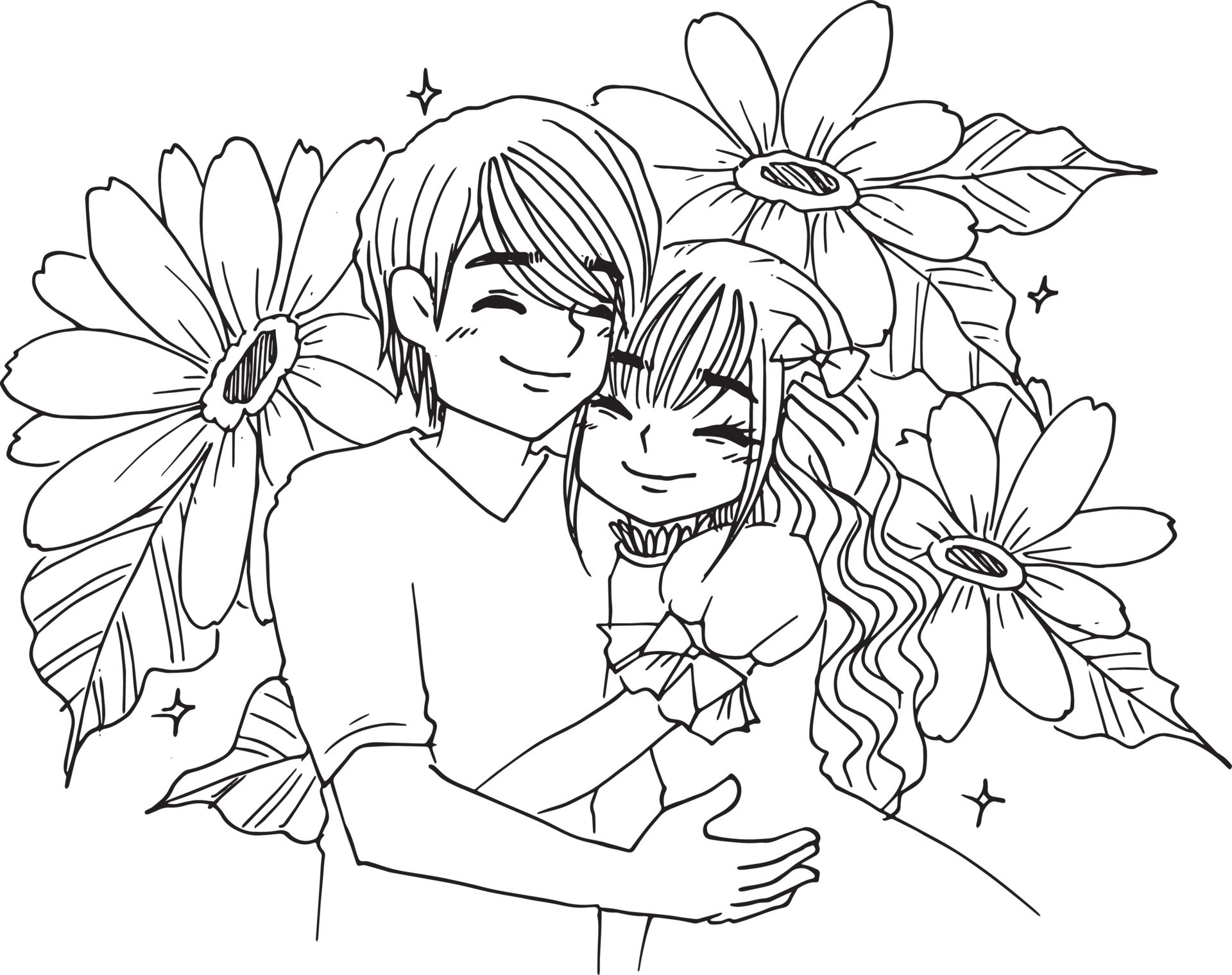 Free Printable Anime Couple Coloring Pages For Kids