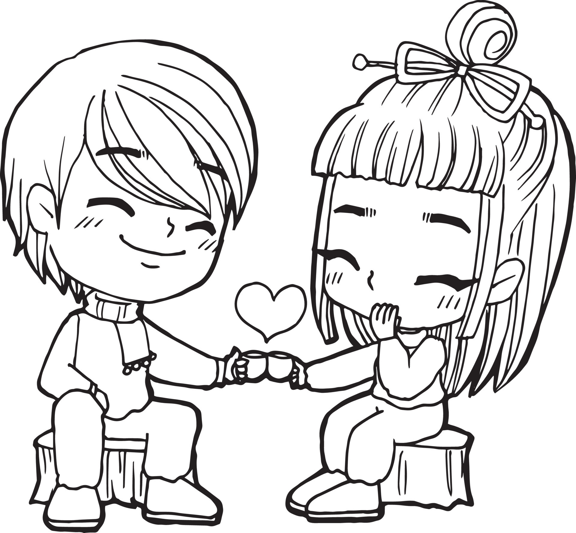 Anime Couple Coloring Pages Printable for Free Download