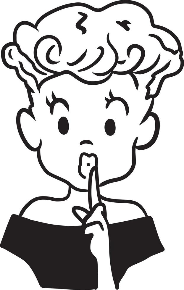 Woman short hair fashion cartoon doodle kawaii anime coloring page cute illustration drawing clip art character chibi manga comic vector