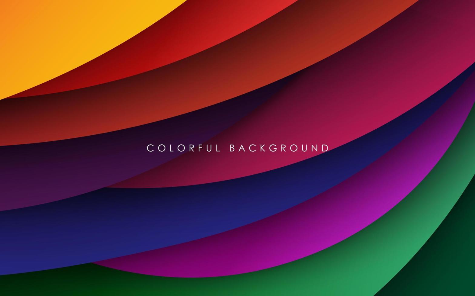 multi colored abstract red orange green purple yellow colorful gradient wavy papercut overlap layers background. eps10 vector