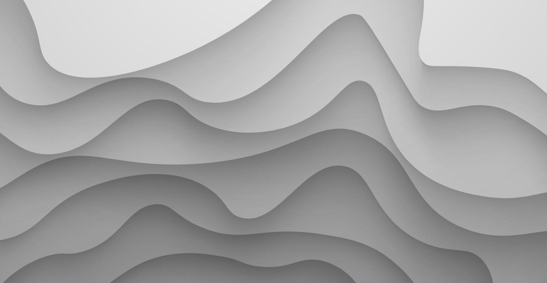 abstract white gray gradient color shadow wavy papercut background. eps10 vector