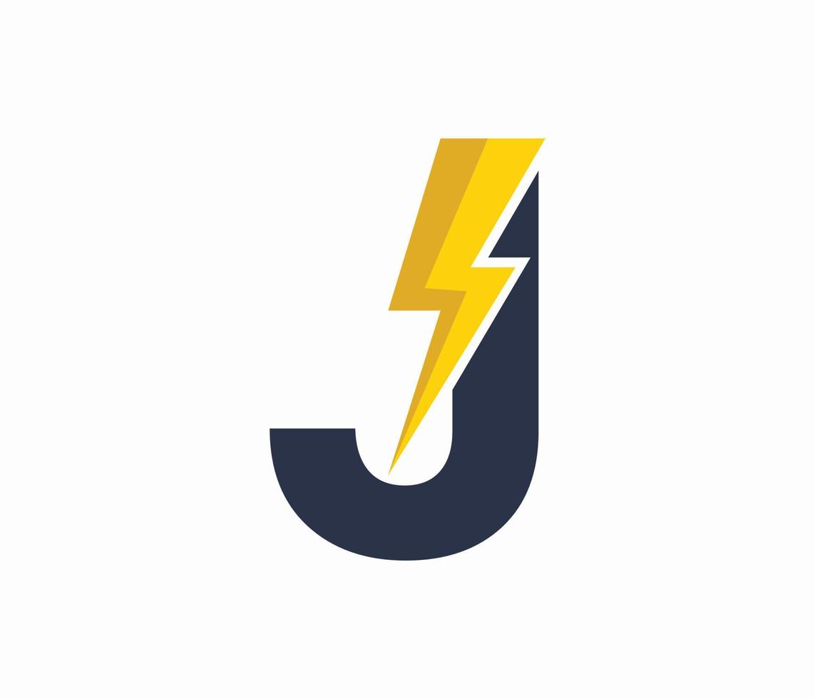 j energía logo o letra j eléctrico logo vector