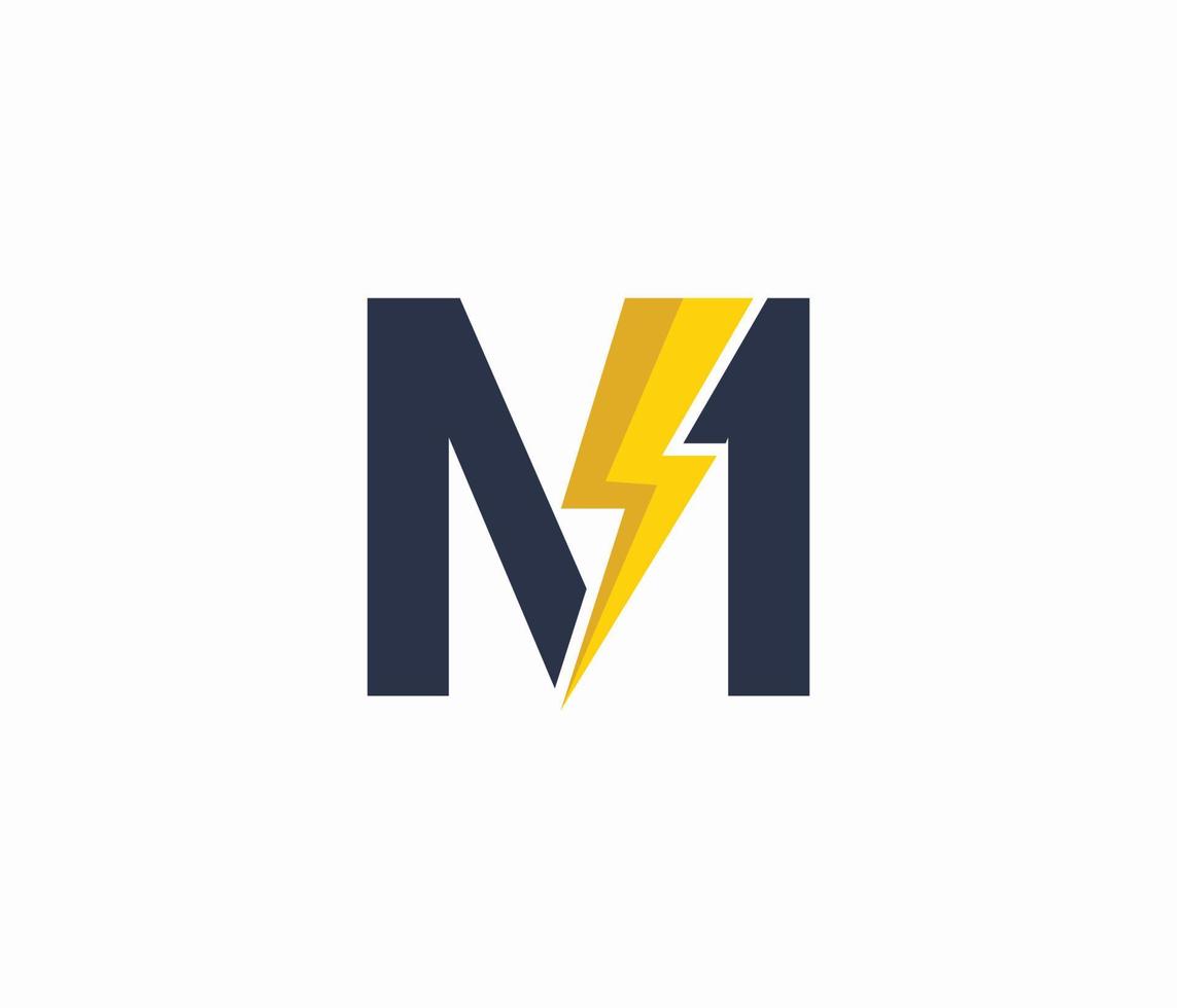 M Energy logo or letter M Electric logo vector