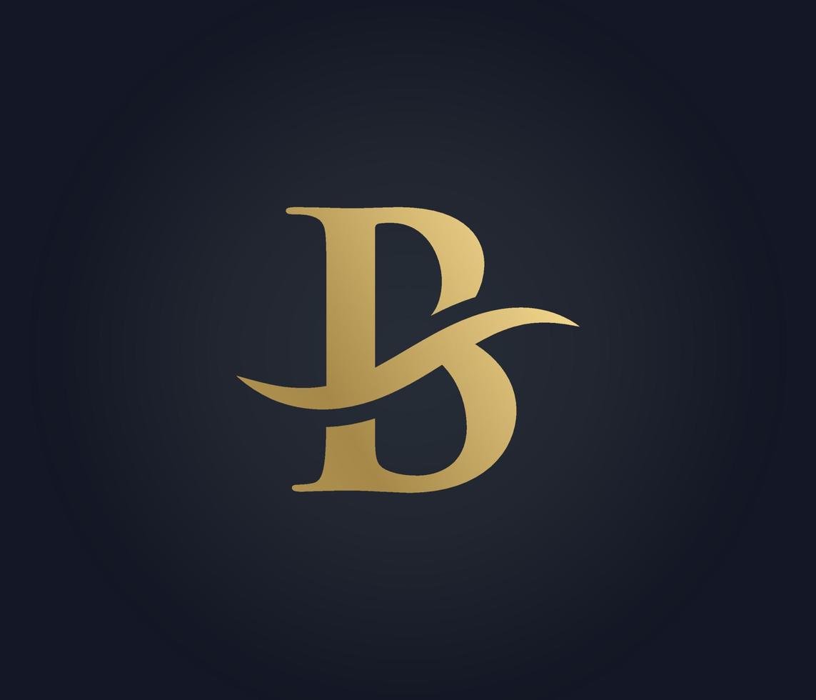 letter B wave sign logo vector