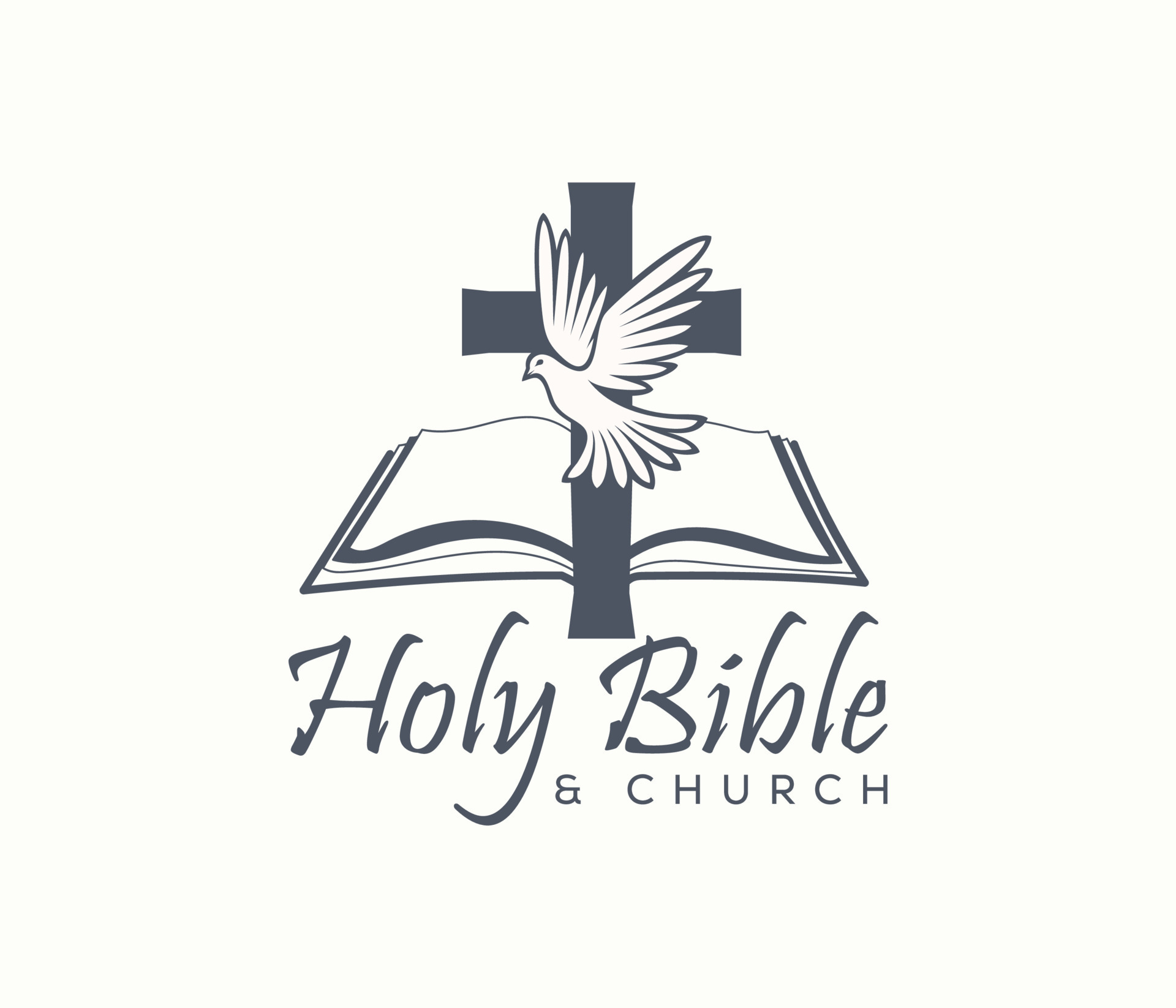 Holy Bible and church logo with a cross 21396913 Vector Art at Vecteezy