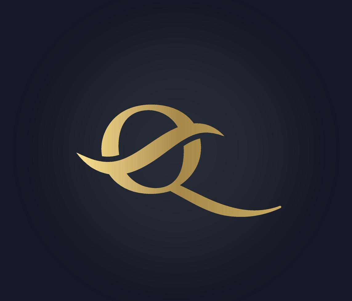 letter Q wave sign logo vector