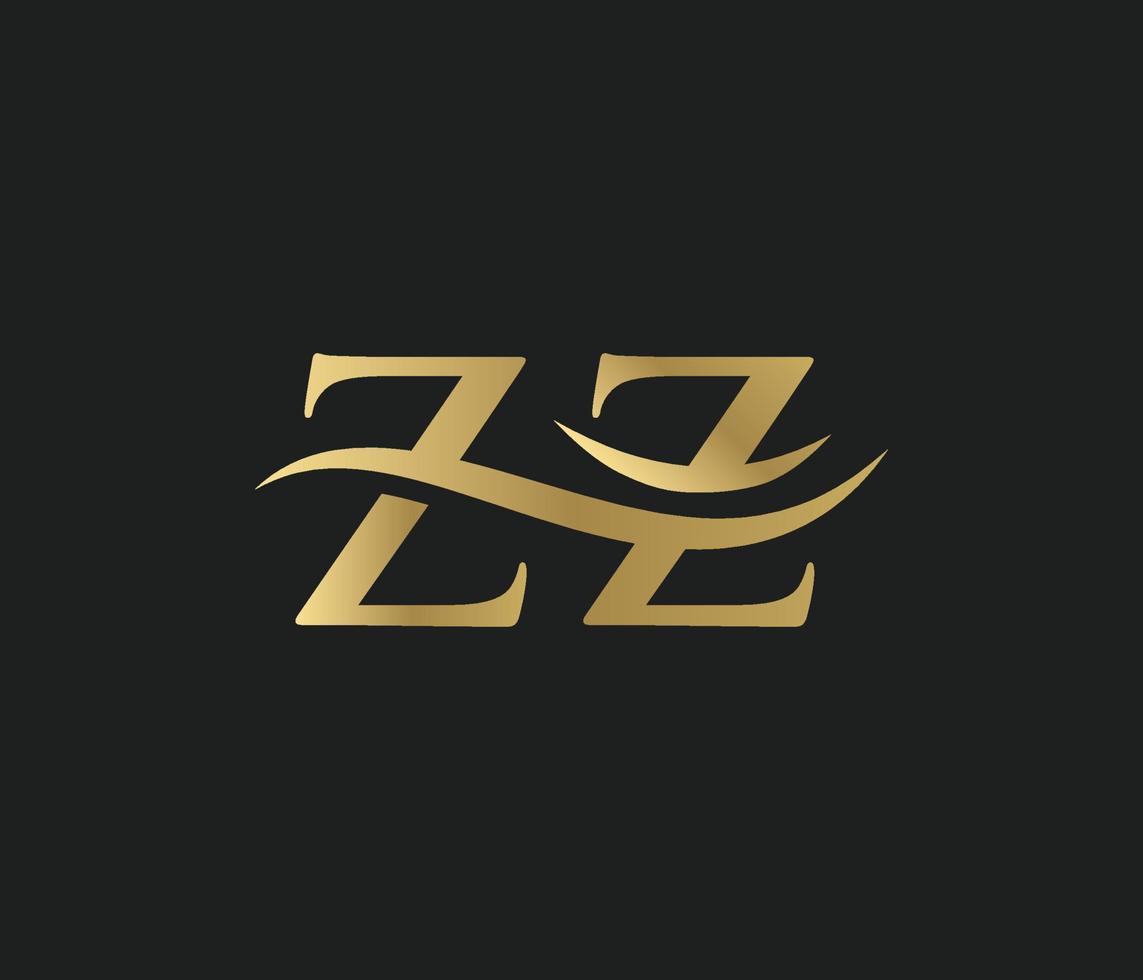 letter Z Z linked wave logo vector