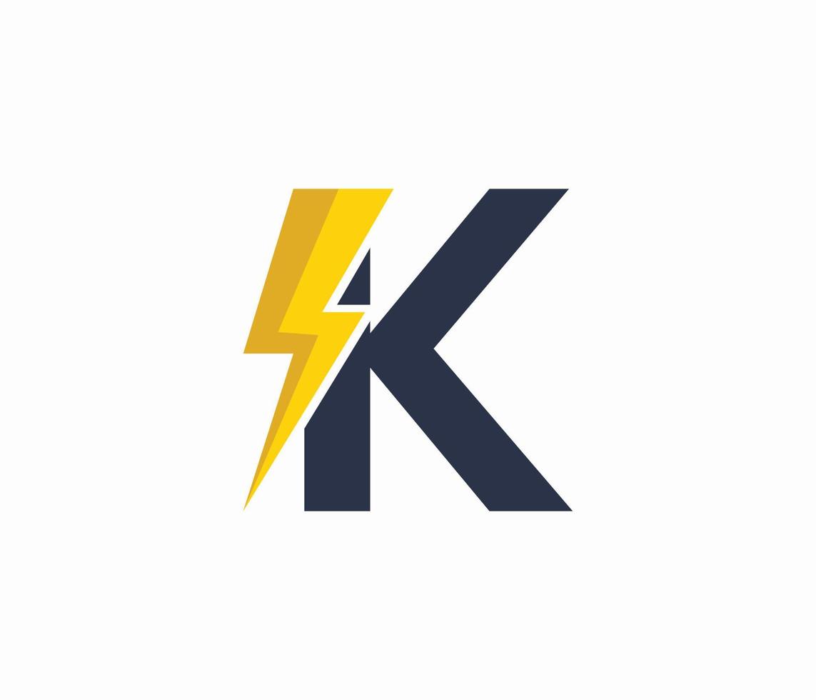 k energía logo o letra k eléctrico logo vector