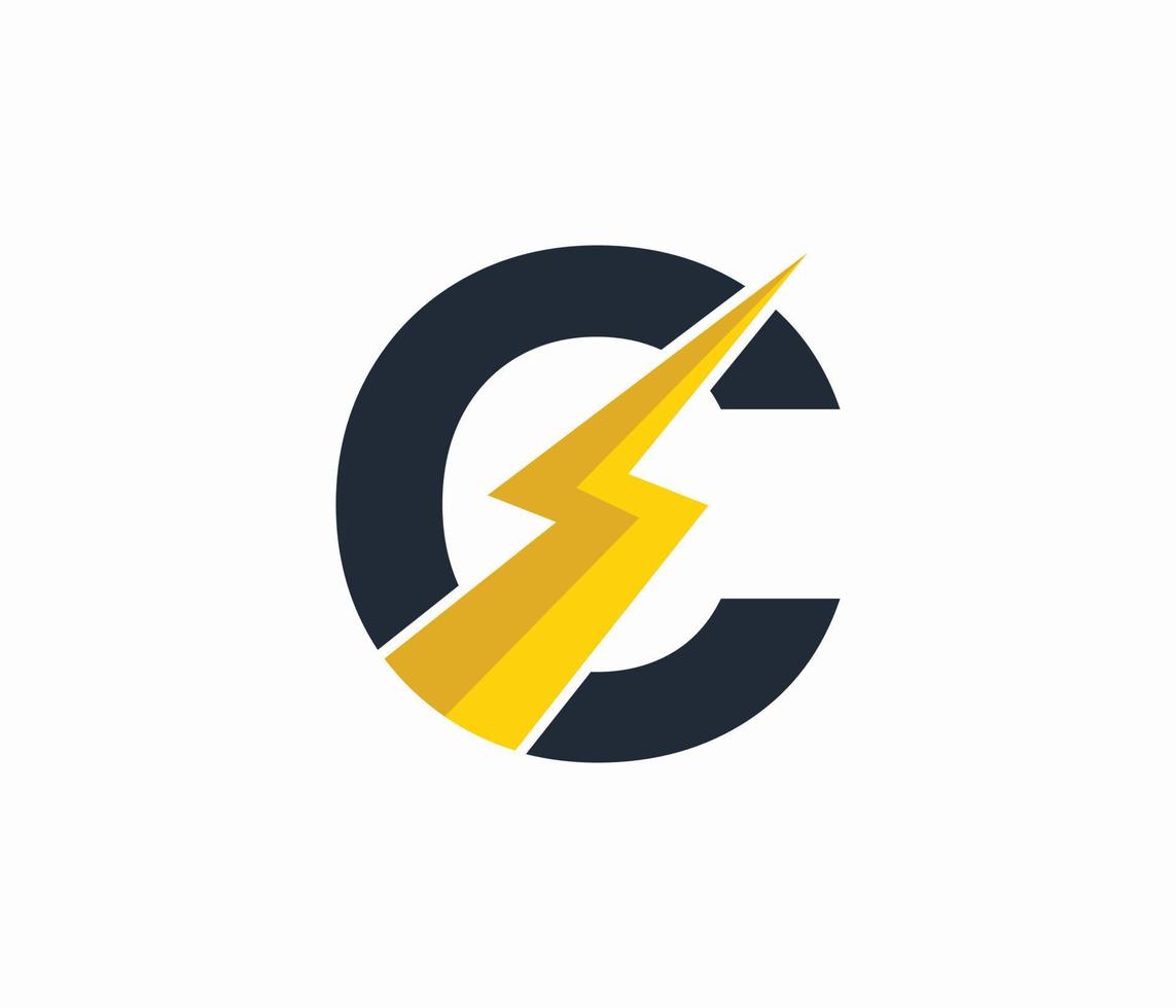 C Energy logo or letter C Electric logo vector