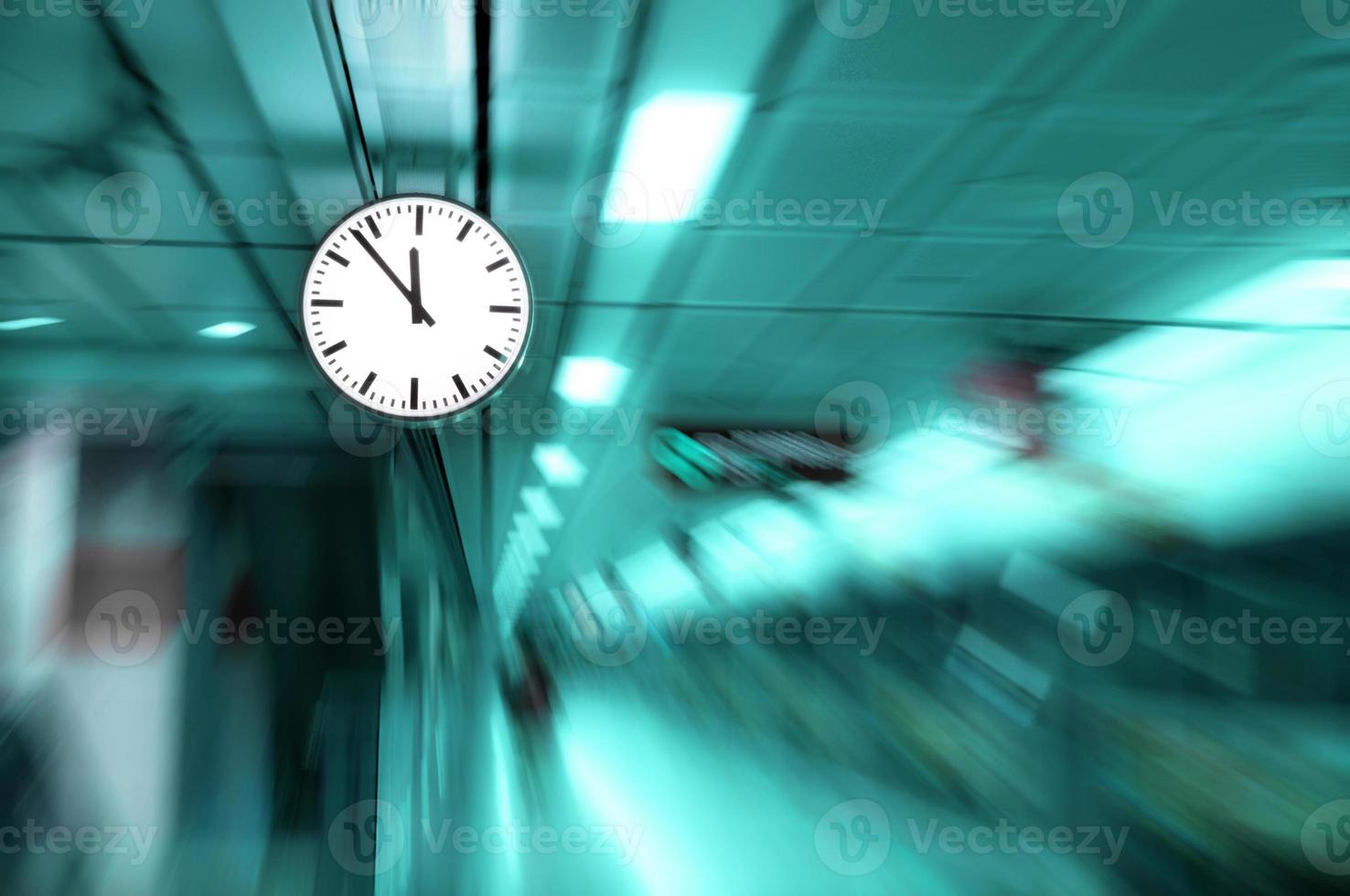 clock blurred ,conceptual image of time running or passing away effect  zoom out alarm clock to movements photo