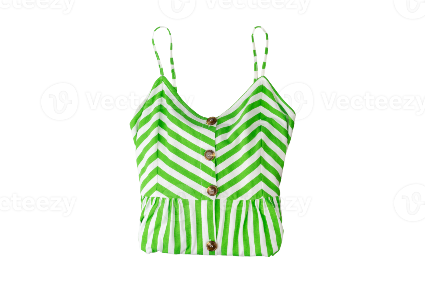 Green stripe blouse isolated on a transparent background png