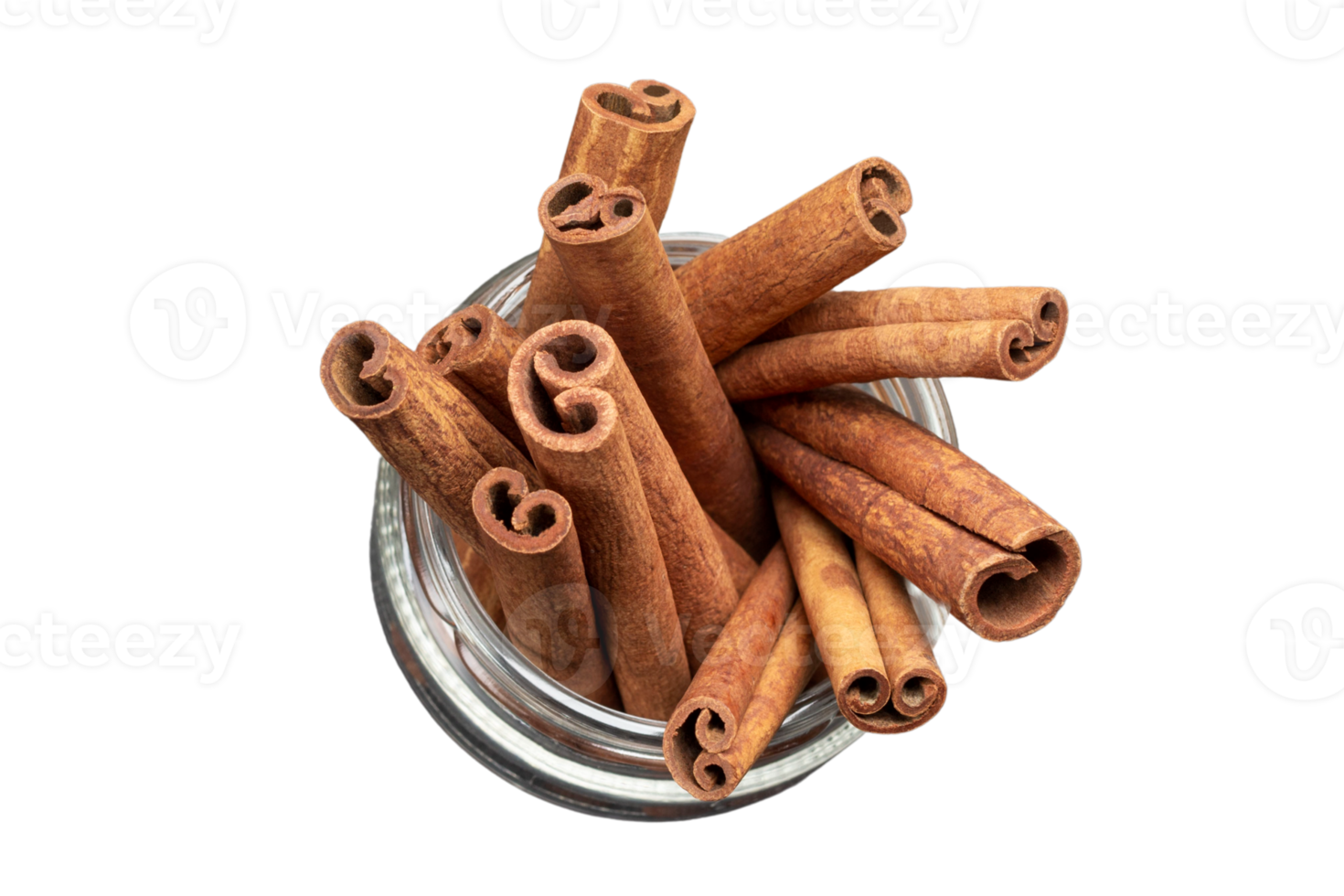 Jar with cinnamon isolated on a transparent background png