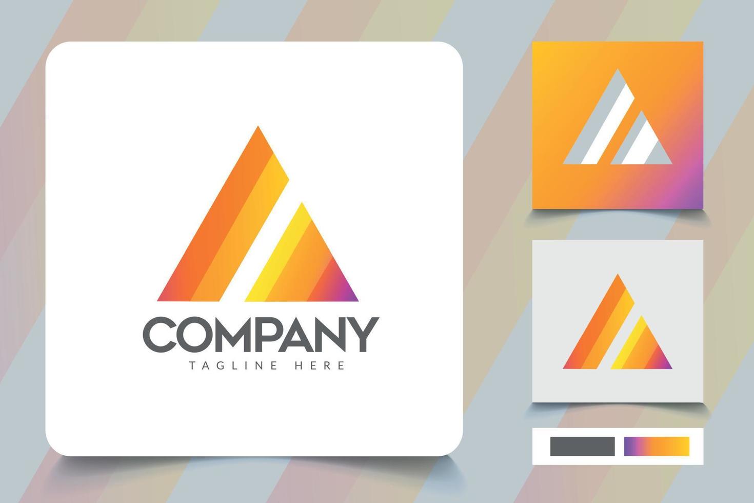 Digital Creative Business A Letter Logo Template Branding, Gradient Color With 3D Design. Creative Hi-Quality Minimal Business Modern Letter A Logo Design. vector