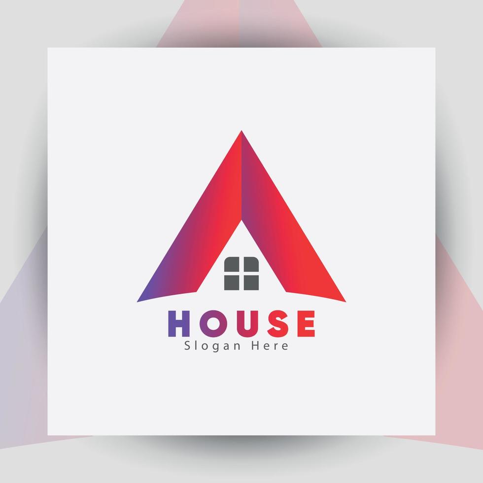 Modern Letter A House logo Template branding Design, Creative Concept, And Gradient Color. Excellent Creative Minimal Business Company Letter A Logo Design Template. vector