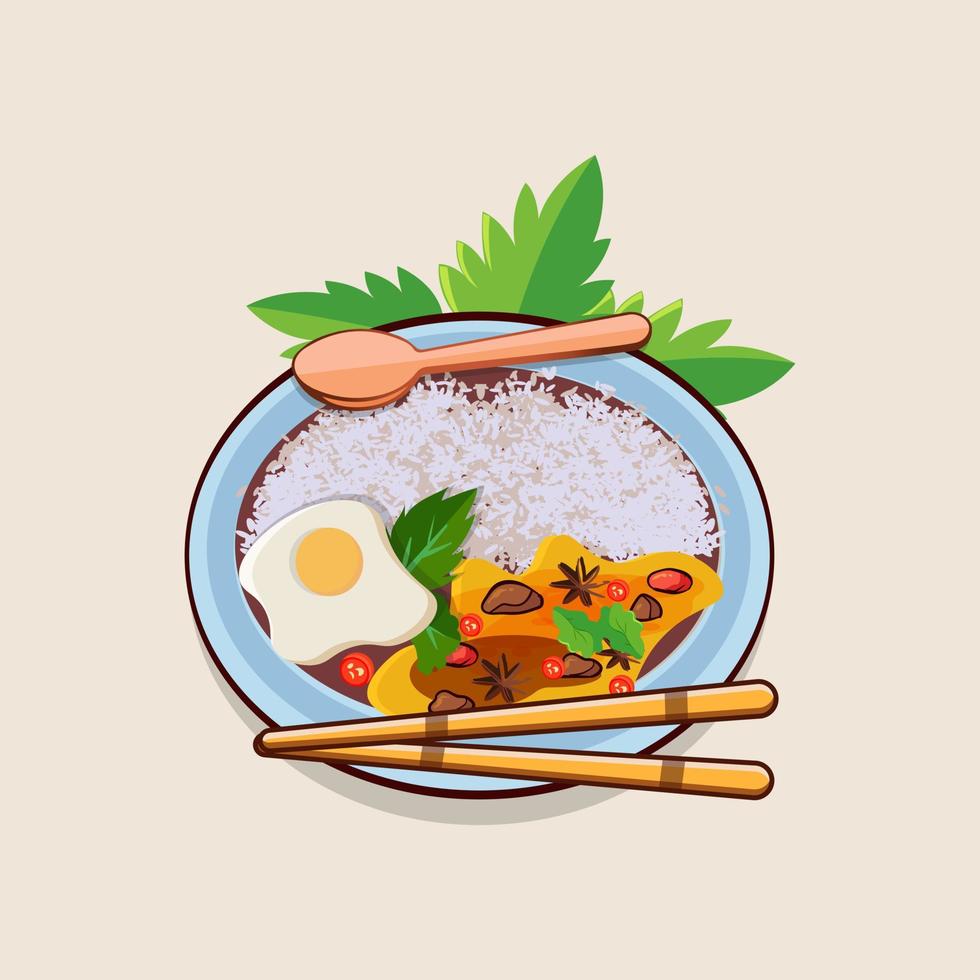 Pad Krapow Premium Vector, Digital, Best Colorful Asian Food Illustration recipe Design. Modern Isolated Delicious Pad krapow Vector With Hi-Quality Watercolor Colorful Illustration.