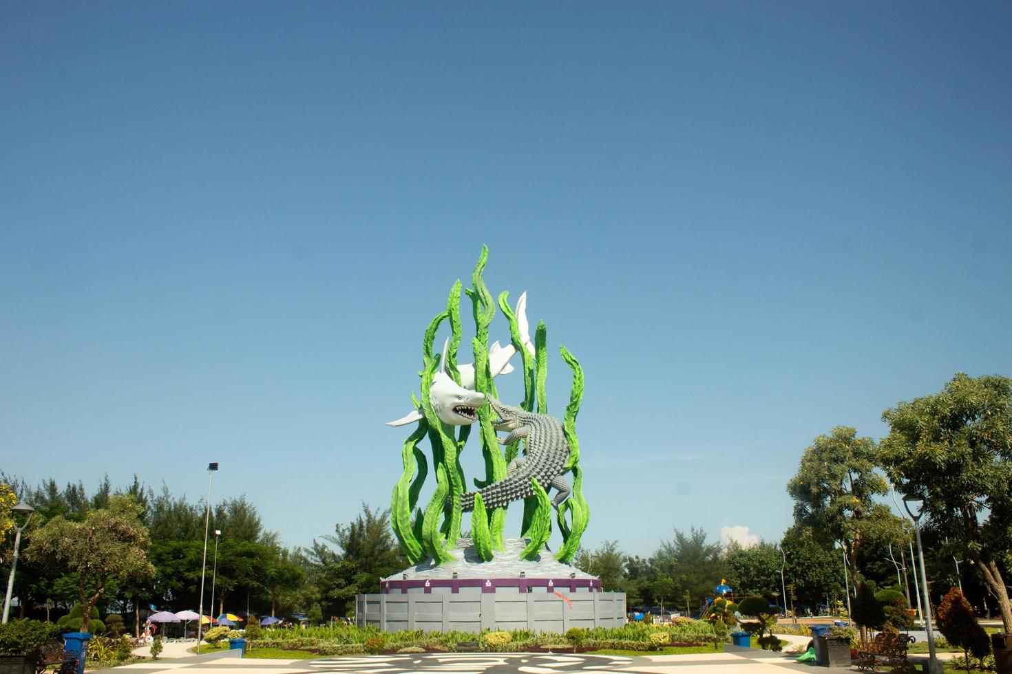 Suro and Boyo statues in Suroboyo Park, Taman Suroboyo, Surabaya photo