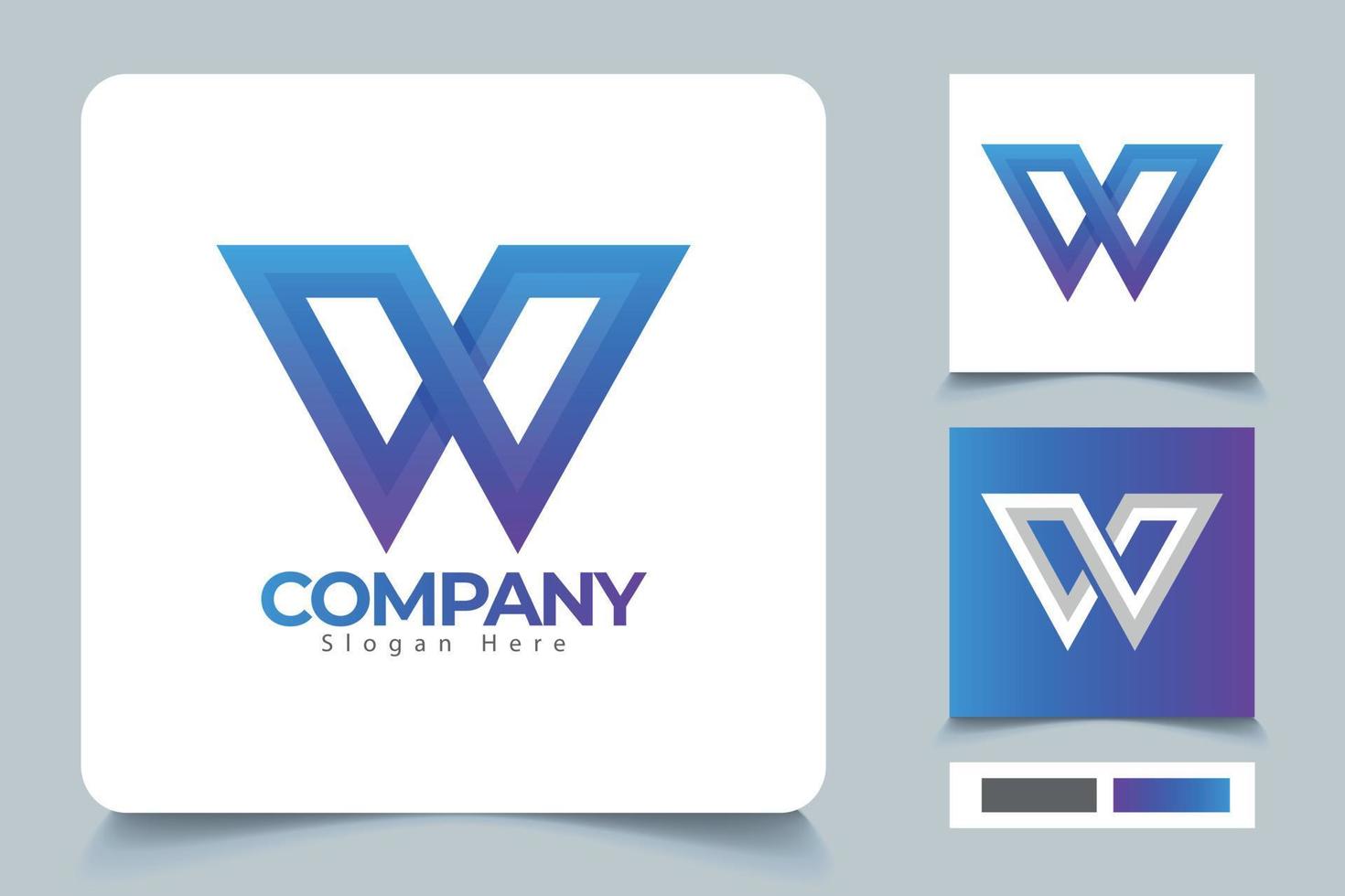 Premium Modern Letter W Logo Template Branding Design, Gradient Color, And Creative Concept. Modern Creative Hi-Quality Minimal Digital Letter W Logo Design. vector