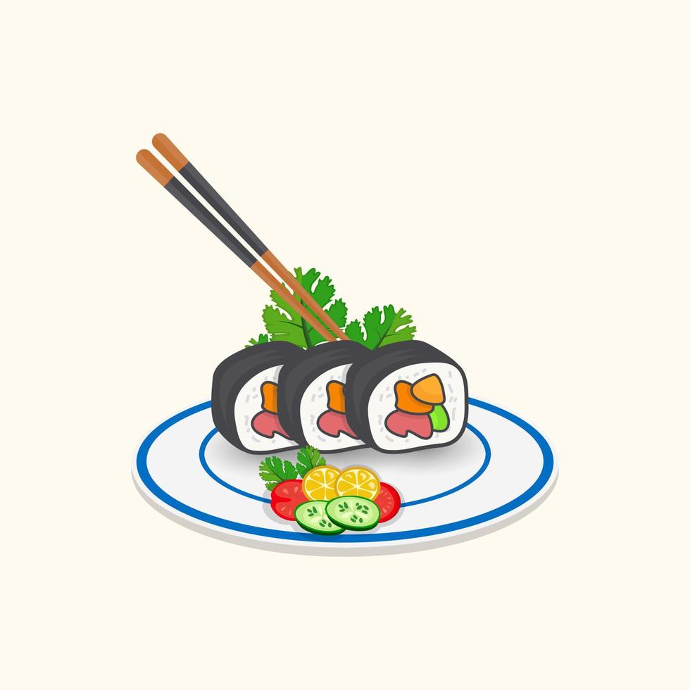 Sushi vector asiático comida colocar, acortar Arte vector y rollos y negro color con prima vector. creativo alta calidad único Sushi acortar Arte vector.