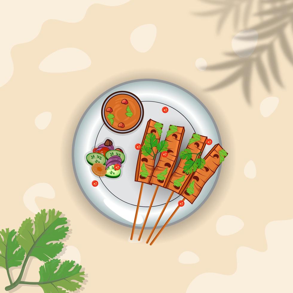 Big set of Asian Food Satay Illustrations, Colorful Satay Vector Design, Premium Hi-Quality Creative Food Satay Illustrations Collection.