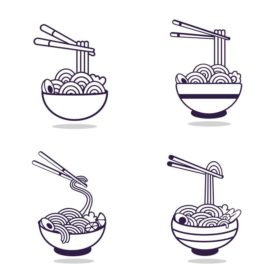 Set Pho With Noodles Hi-Quality Illustration, Best Colorful Asian Food Illustration Recipe Design.Premium Vector With Hi-Quality Delicious Pho Illustration Vector Design.