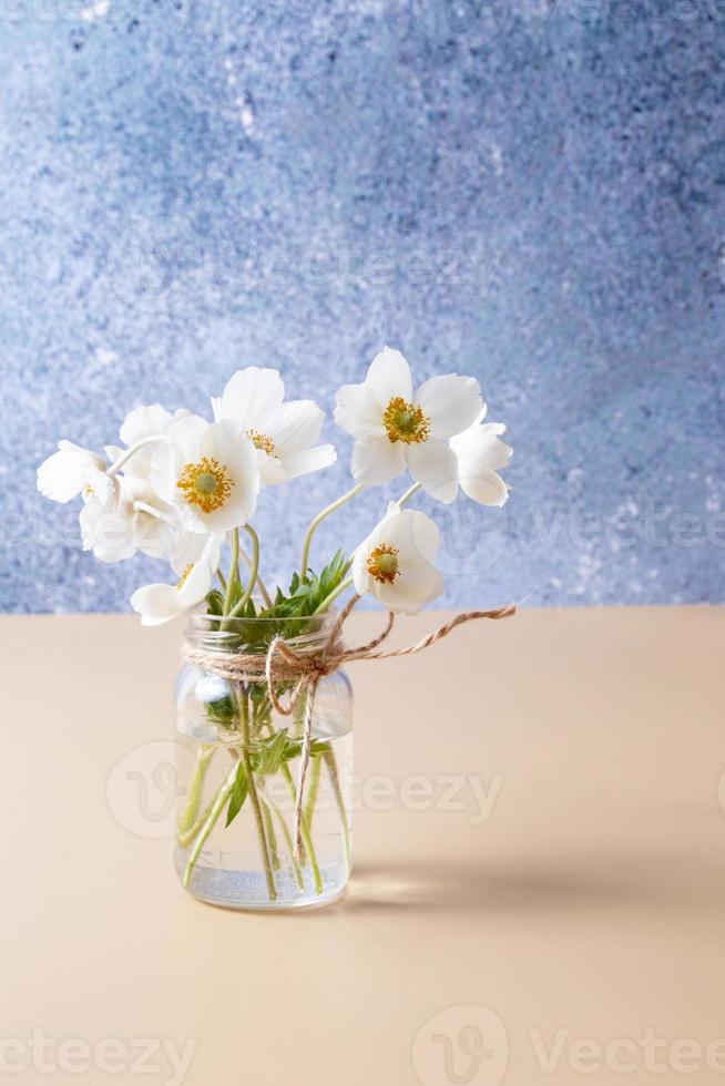 Anemones flower bouquet greetings with spring, for Mother's Day or March 8 photo