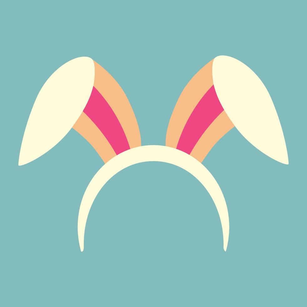 Easter bunny ears on the rim. Color vector illustration.