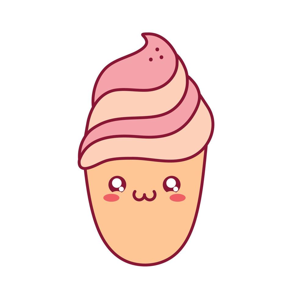 kawaii ice cream vector
