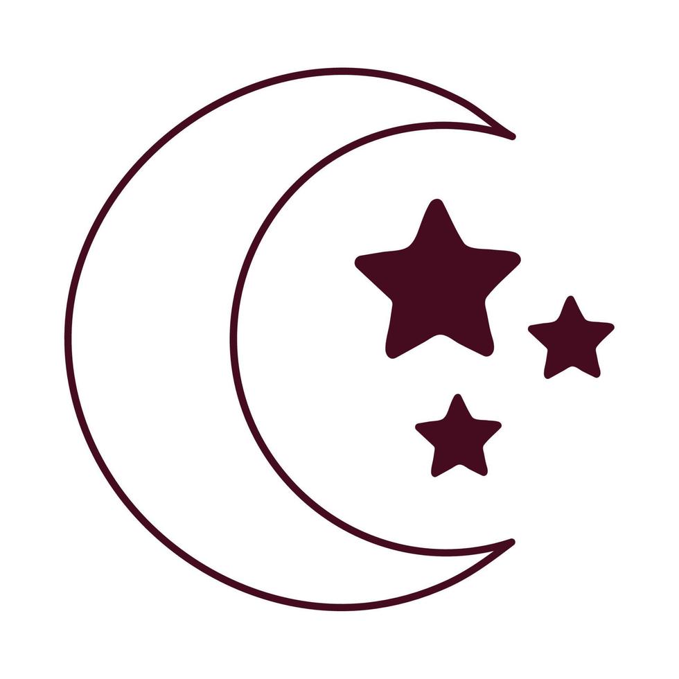 moon and stars tattoo vector